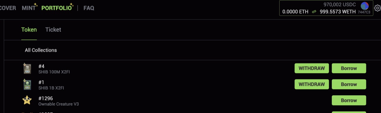 ERC20 portfolio token tab